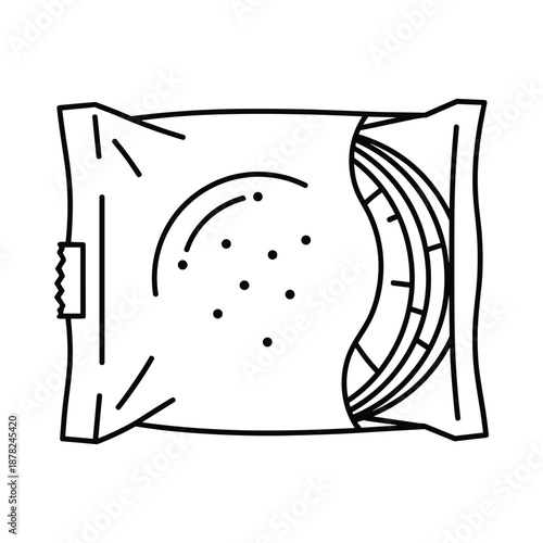 Wet Wipes Package Simple Line Drawing