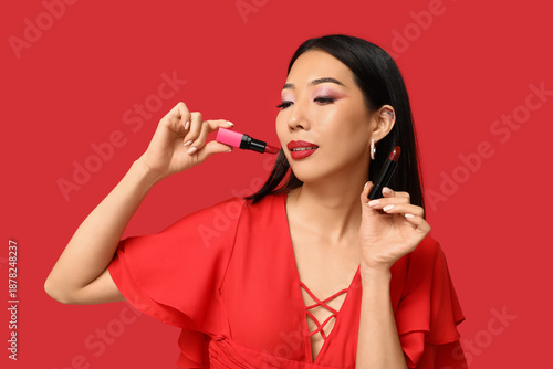 Beautiful Asian woman with ...