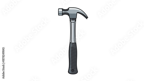 Professional steel claw hammer with a textured black rubber handle shown on a plain white background for hardware and construction work.