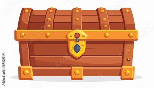 Cartoon Style Treasure Chest Illustration
