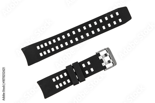 Fotografie Black silicone diving watch strap
