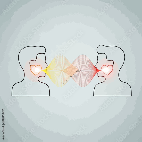 Communication between two people with love and understanding
