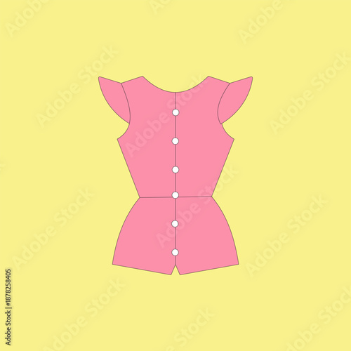 Pink blouse with flutter sleeve vector illustration
