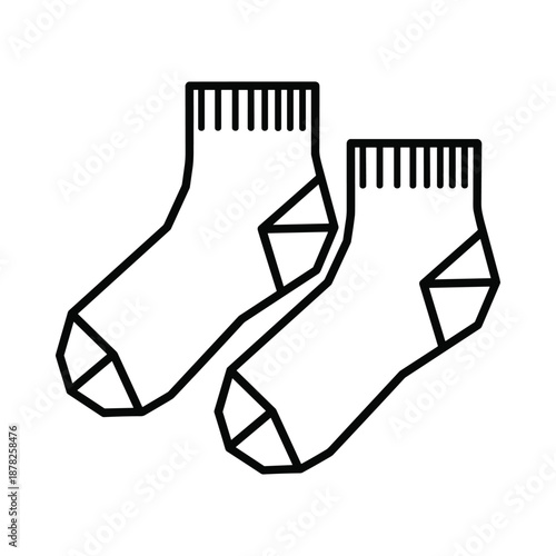 Black and white illustration of a pair of socks