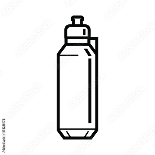 Simple black and white illustration of a spray bottle