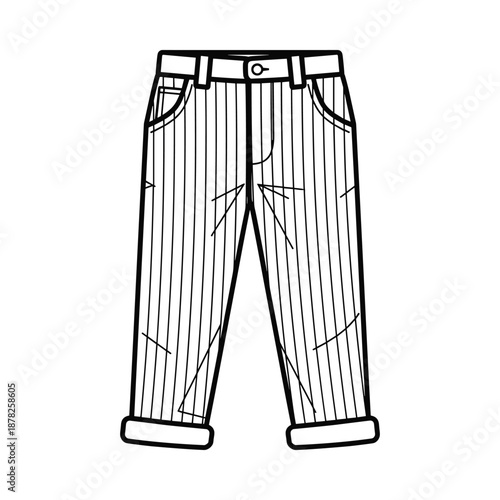 White pinstripe trousers illustration graphic design