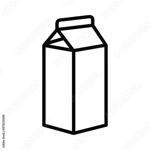 Milk Carton Icon Simple Line Art Design Element