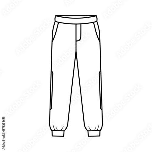 Simple black and white illustration of joggers on white background