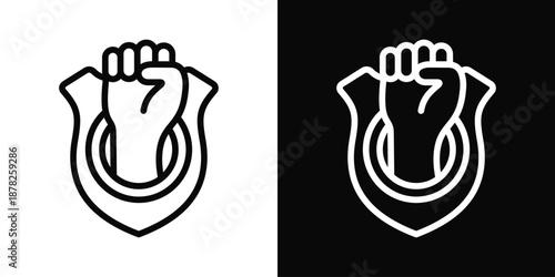 Courage Icon White And Black Background Style