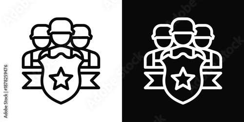 Security Icon White And Black Background Style