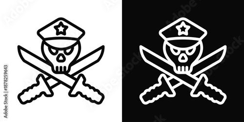 Operations Icon White And Black Background Style