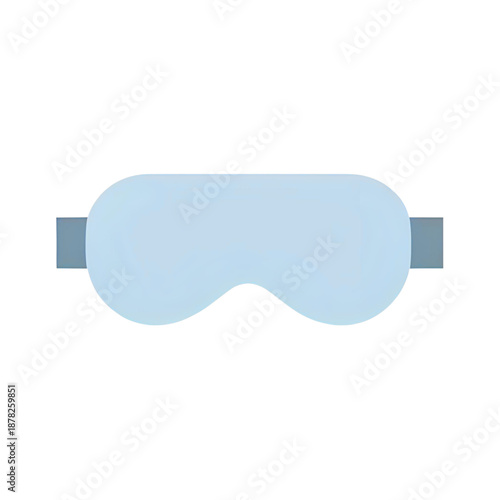 Sleeping mask icon depicted in a simple graphic illustration style, showcasing a serene sleep accessory with straps for comfort