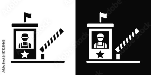 Checkpoint Icon White And Black Background Style