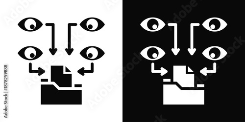 Intelligence Icon White And Black Background Style
