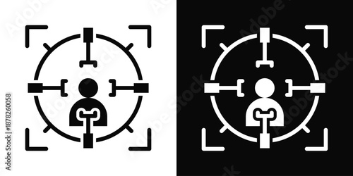 Sniper Icon White And Black Background Style