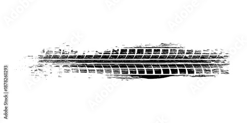 Tire Track Silhouette Vector High-Quality Black and White Icon. Eps 10