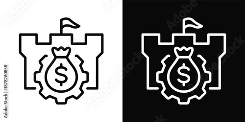 Aristocracy Icon White And Black Background Style