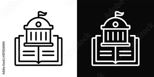 Political Icon White And Black Background Style