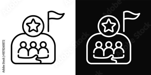 Authoritarian Icon White And Black Background Style