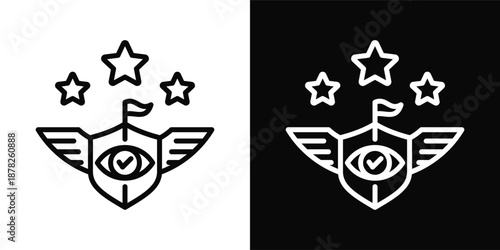 Intelligence Officer Icon White And Black Background Style