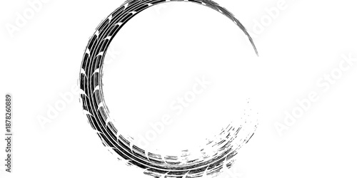 Tire Track Silhouette Vector High-Quality Black and White Icon. eps 10