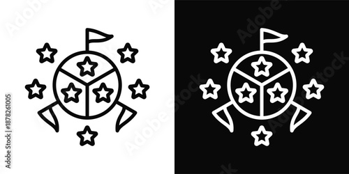 Political Party Icon White And Black Background Style