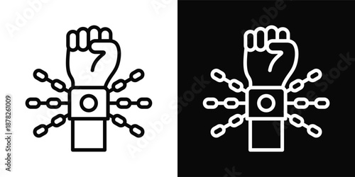 Disobedience Icon White And Black Background Style