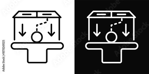 Gerrymander Icon White And Black Background Style