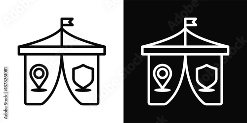 Asylum Icon White And Black Background Style