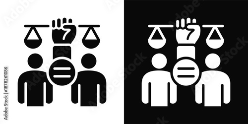 Civil Rights Icon White And Black Background Style