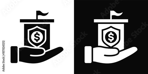 Welfare Icon White And Black Background Style
