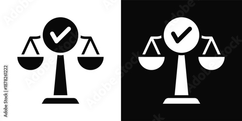 Checks Icon White And Black Background Style