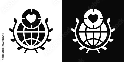 Peacekeeping Icon White And Black Background Style