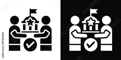 Accountability Icon White And Black Background Style