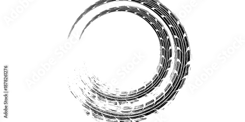 Tire Track Silhouette Vector High-Quality Black and White Icon. eps 10