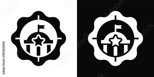 Political Icon White And Black Background Style