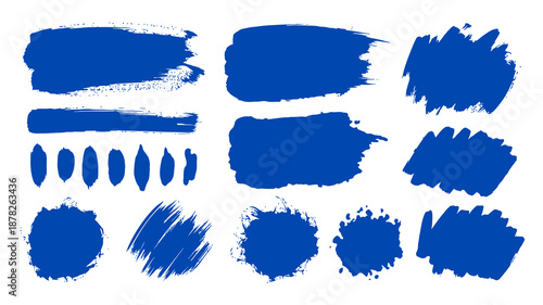 Set Of Hand Painted Abstract Brush Strokes Organic Paint Swatches And Scribbles Rough Textured Acrylic Strokes