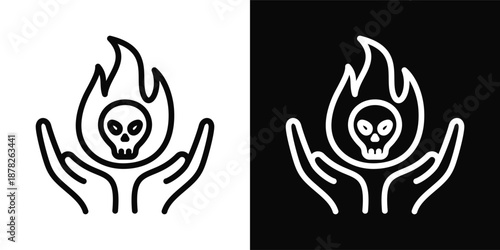 Sacrifice Icon White And Black Background Style