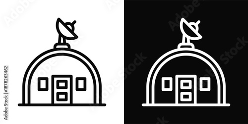 Bunker Icon White And Black Background Style