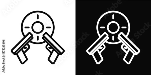 Siege Icon White And Black Background Style