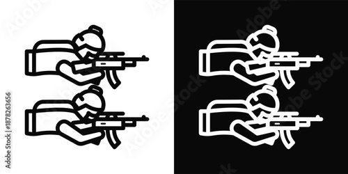Assault Icon White And Black Background Style
