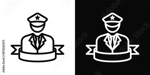 Instructor Icon White And Black Background Style