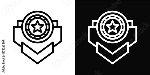 Rank Icon White And Black Background Style
