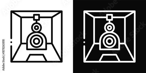 Training Icon White And Black Background Style