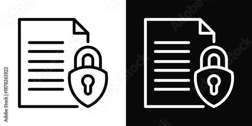 Encryption Icon White And Black Background Style