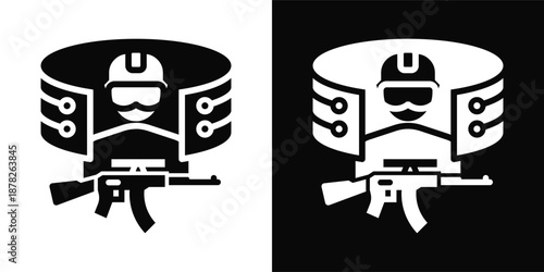 Simulation Icon White And Black Background Style
