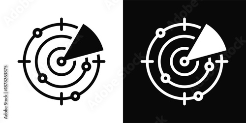 Radar Icon White And Black Background Style