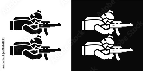 Assault Icon White And Black Background Style