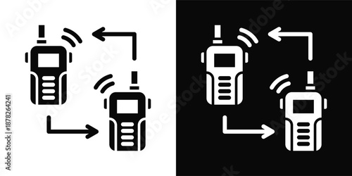 Communication Icon White And Black Background Style