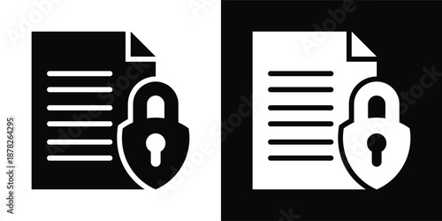 Encryption Icon White And Black Background Style